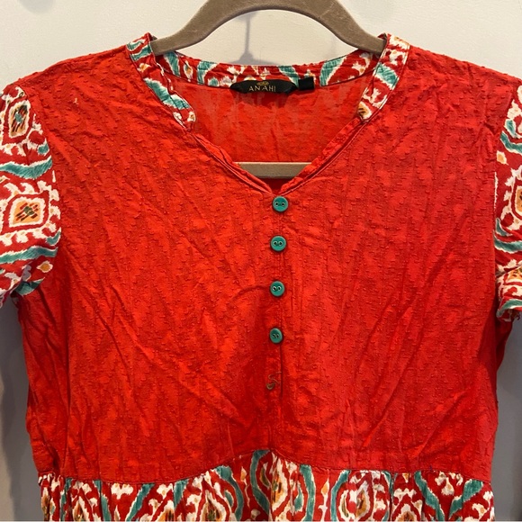 ANTHROPOLOGIE | ANAHI Damask Print Midi Dress 3/4 Sleeves Small - Picture 4 of 6